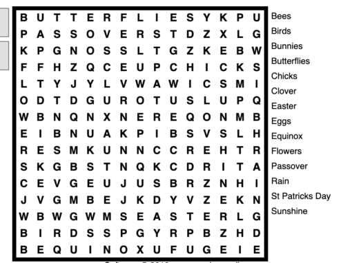Spring has Sprung Word Search